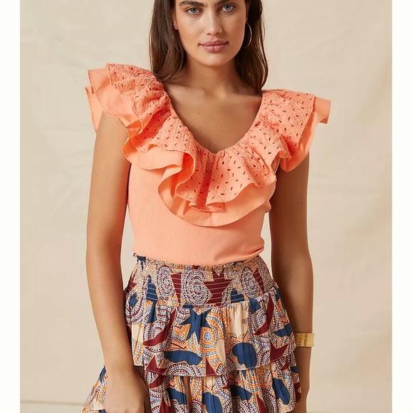 Anthropologie Tops - Anthropology Sunday in Brooklyn Eyelet Ruffled Top